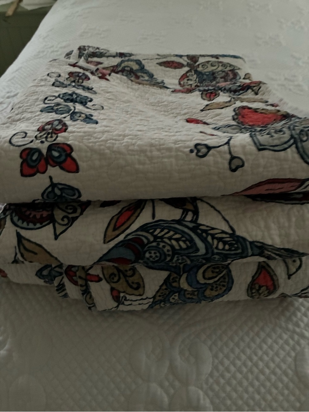 Cynthia Rowley Floral Peacock Full Size Quilt Set 3pc Reversible Cotton - Picture 10 of 10